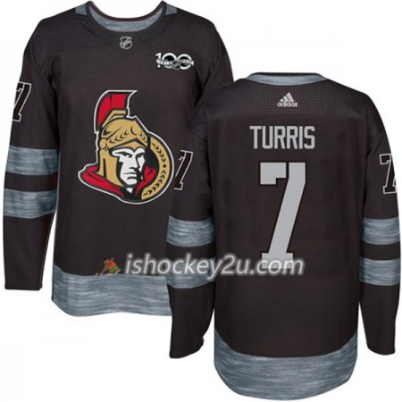 Mænd NHL Ottawa Senators Trøje Kyle Turris 7 1917-2017 100th Anniversary Adidas Sort Authentic